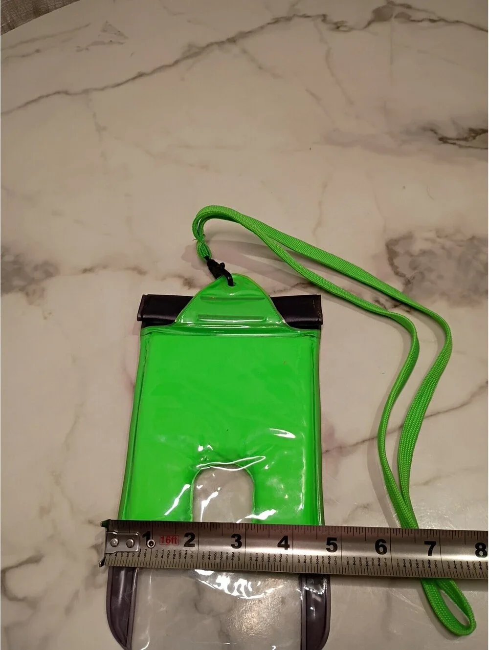 Travelon Brand Floating Waterproof Cell Phone Pouch Clear Black and Bright Green